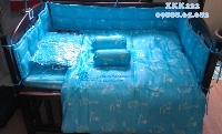 Chăn ga gối quây cũi XKE XANH
